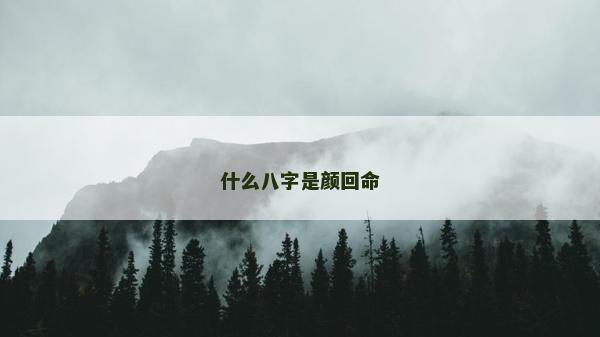 什么八字是顏回命