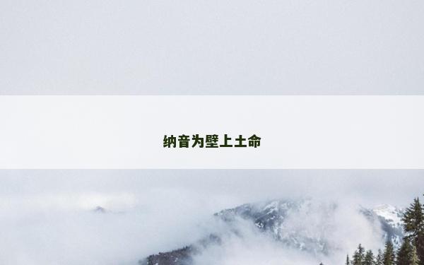 納音為壁上土命 納音為壁上土命