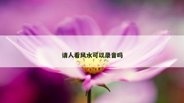 請人看風(fēng)水可以錄音嗎